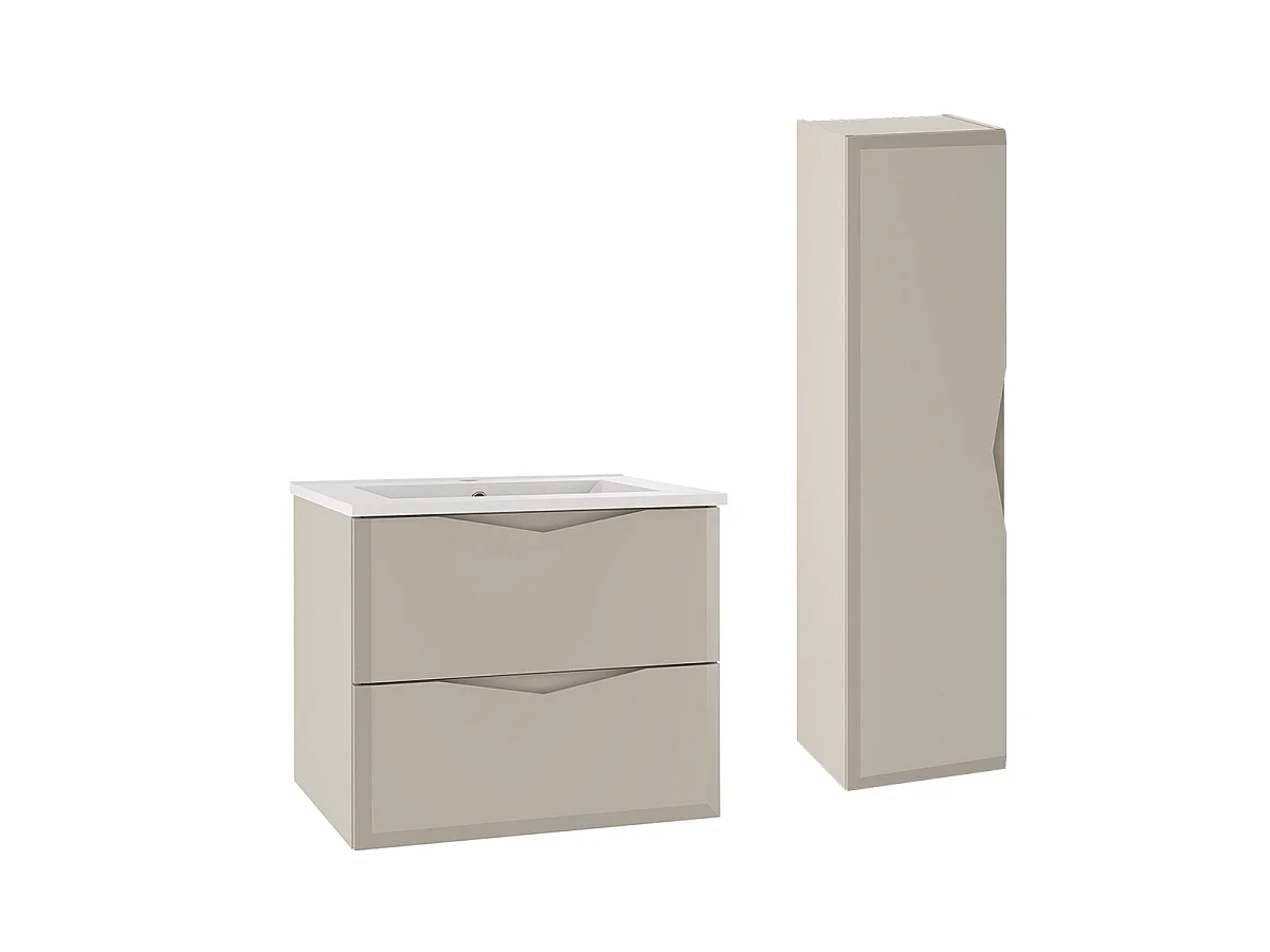 Ellie Cachemire single vanity unit with 60cm inset basin and pedestal