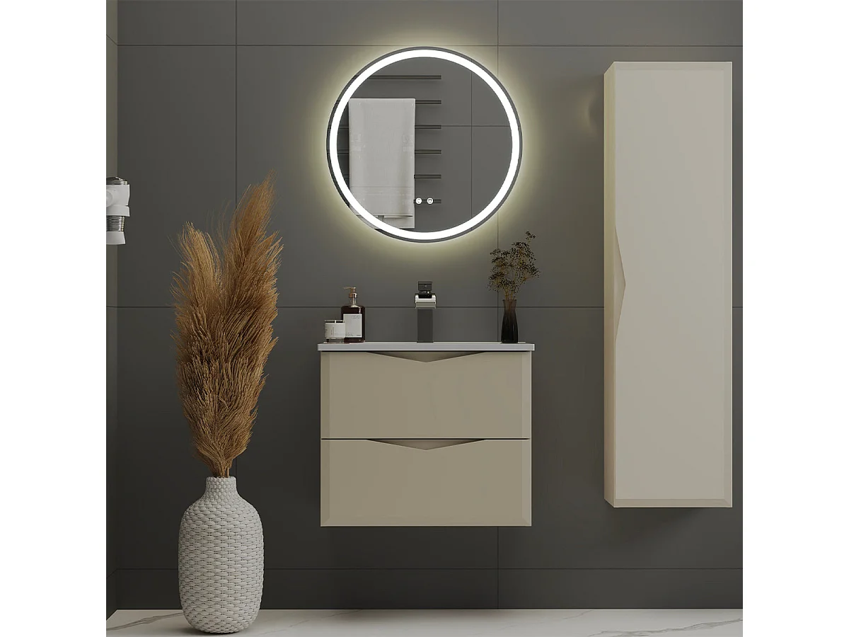 Ellie Cachemire single vanity unit with 60cm inset basin and pedestal