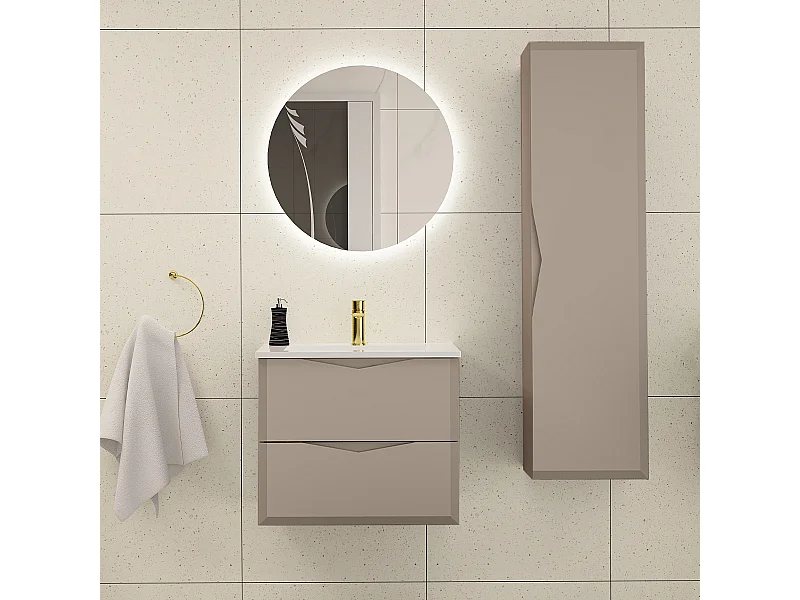 Set di mobili da bagno con lavabo Ellie cachemire 60cm