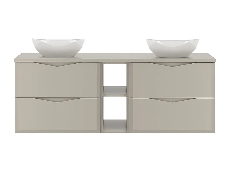 Meuble double vasque 140cm 2 niches Ellie Cachemire