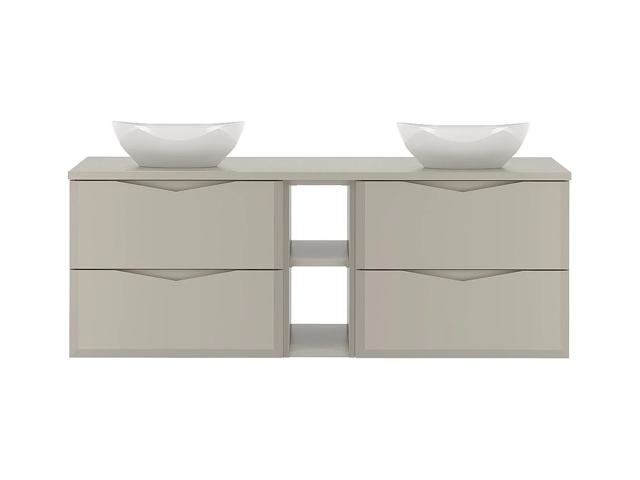 Meuble double vasque 140cm 2 niches Ellie Cachemire