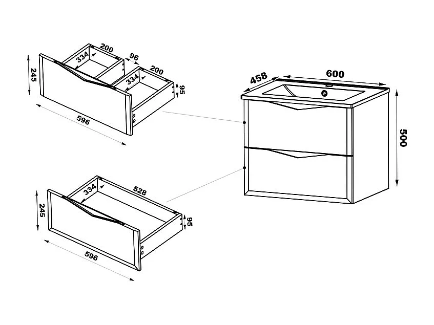 Meuble double vasque 140cm 2 niches Ellie Cachemire