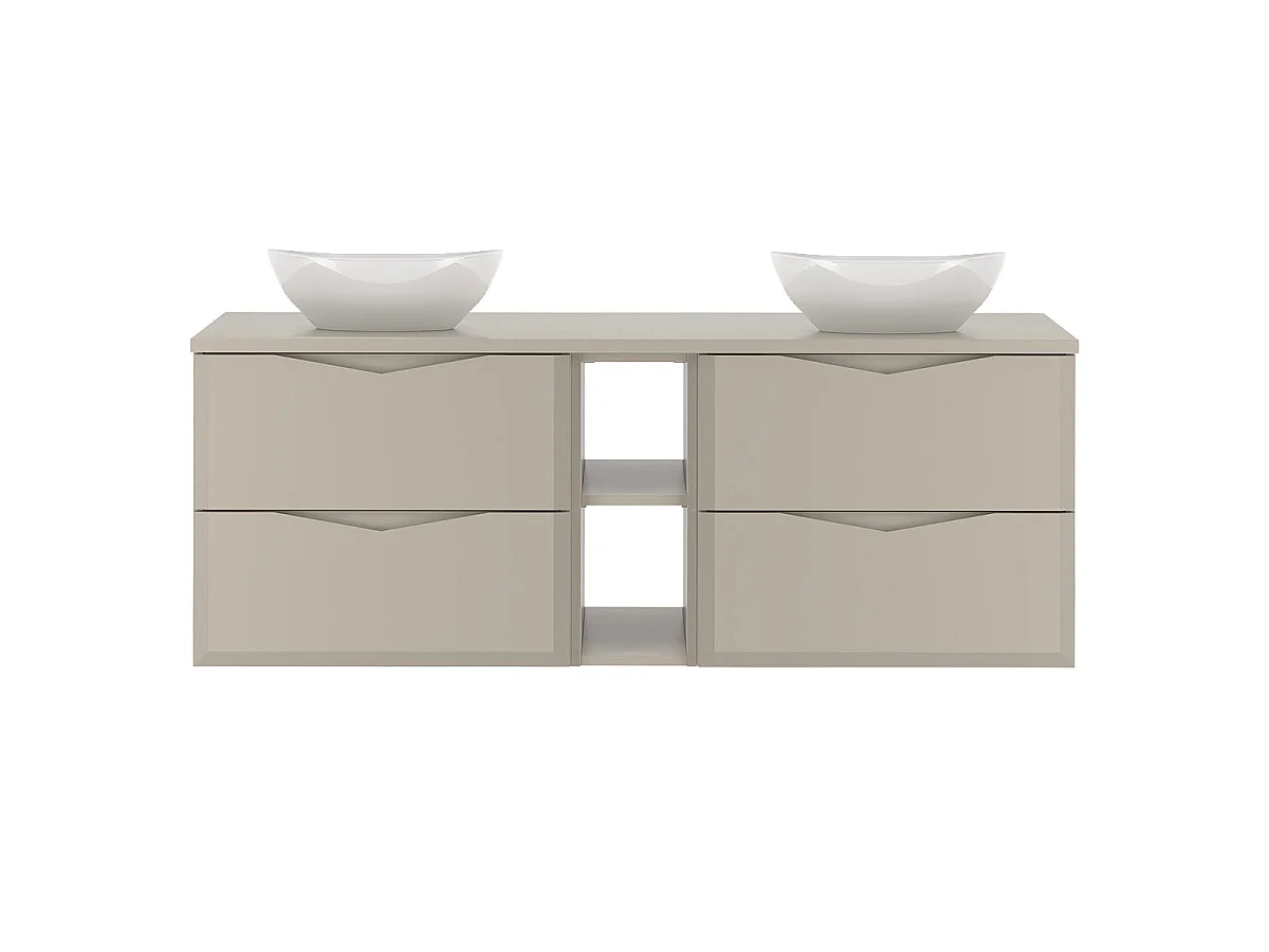 Mobile bagno doppio lavabo Ellie cachemire 140cm