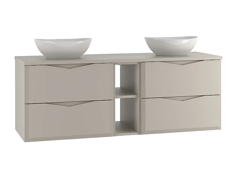 Doppelwaschtisch 140cm 2 Nischen Ellie Kaschmir