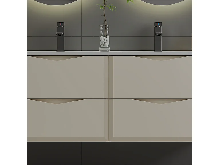 Meuble double vasque encastrée 120cm Ellie Cachemire