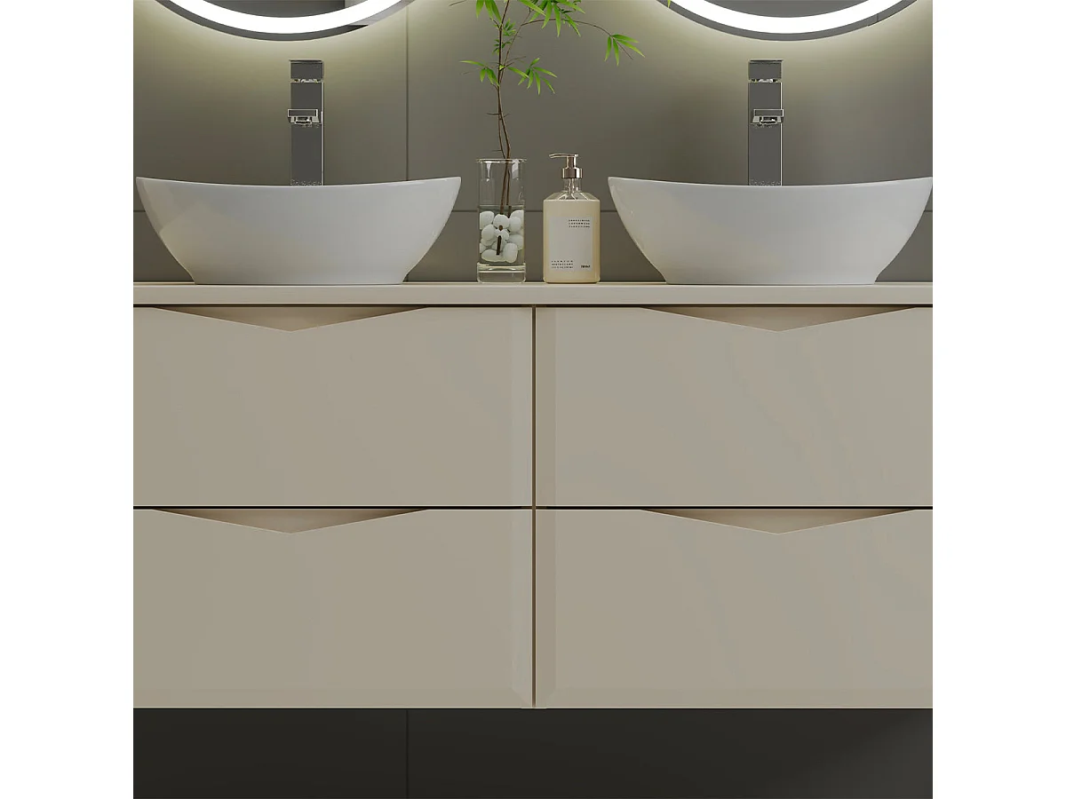 Mobile bagno doppio lavabo Ellie cachemire 120cm