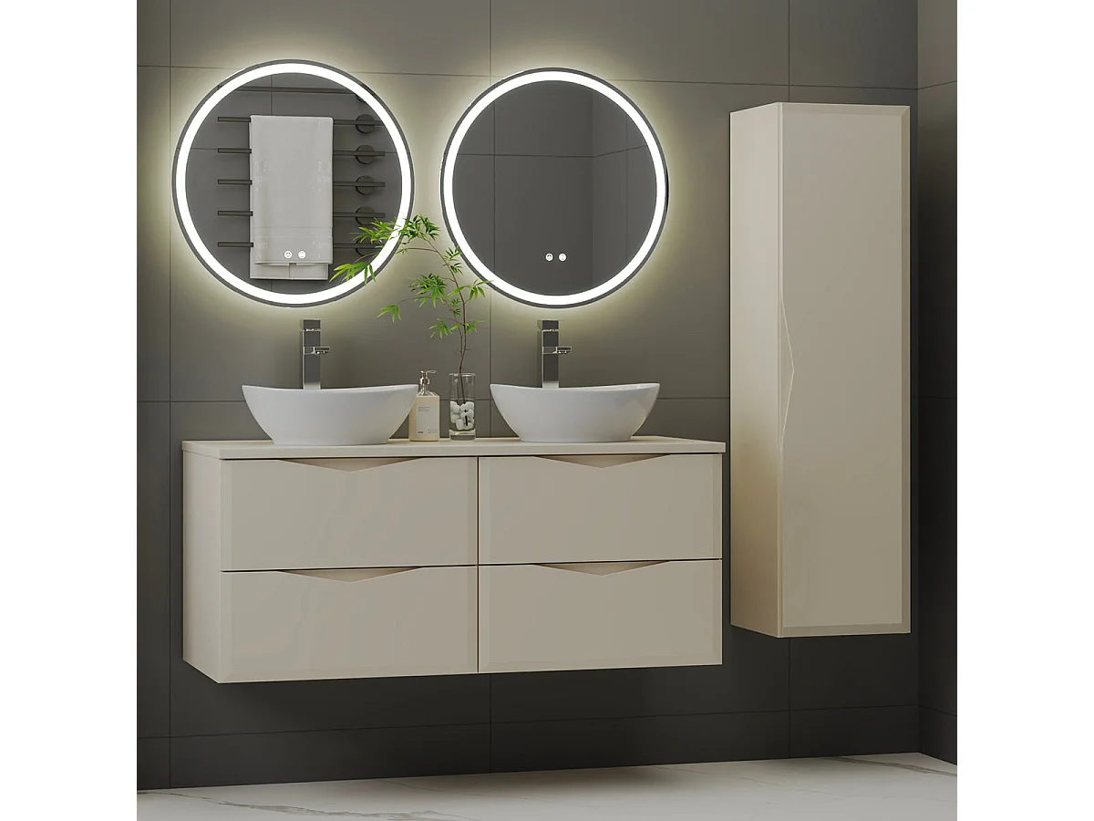 Mobile bagno doppio lavabo Ellie cachemire 120cm