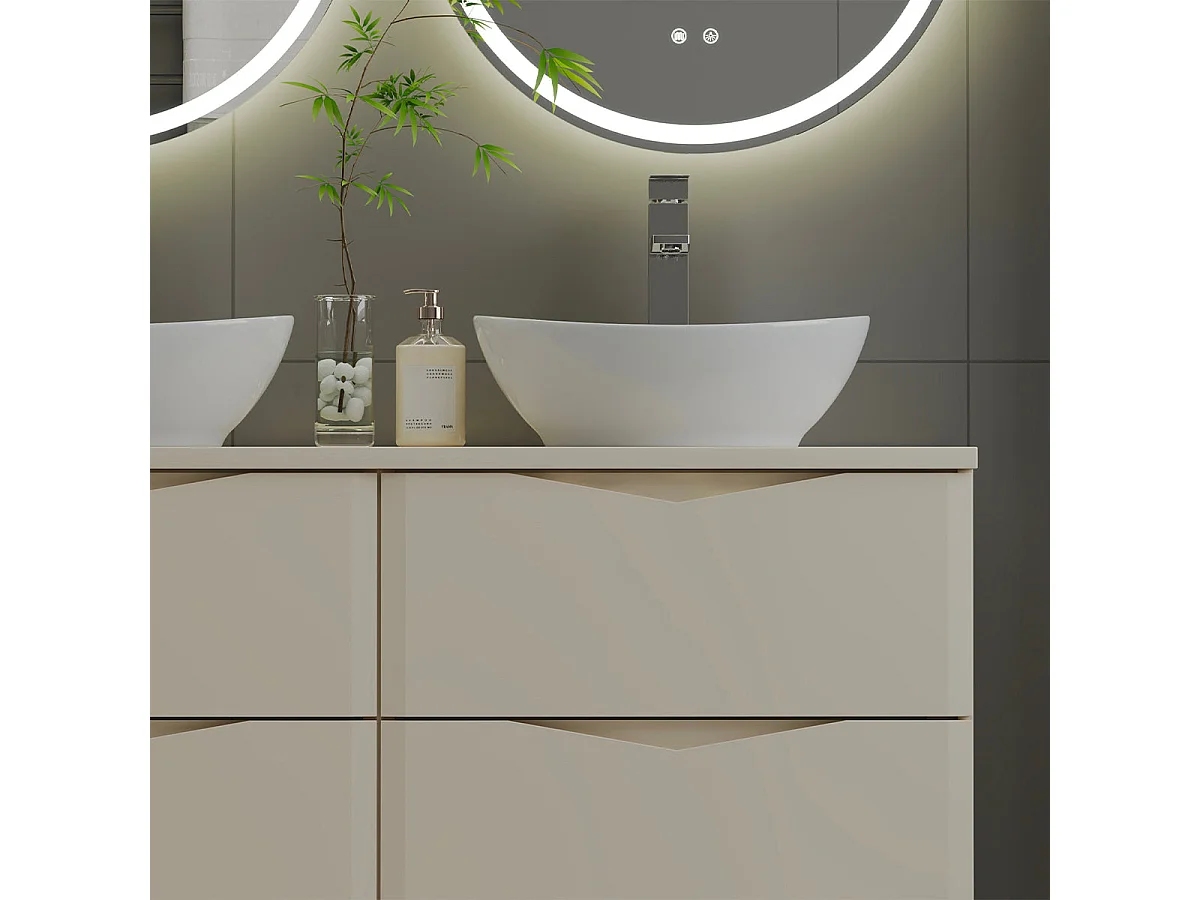 Mobile bagno doppio lavabo Ellie cachemire 120cm