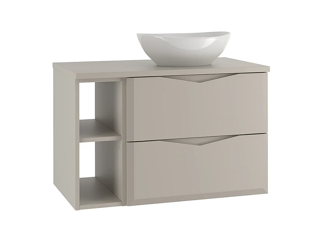 Meuble simple vasque 80cm 2 niches Ellie Cachemire