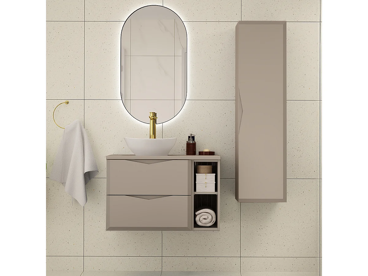 Mobile bagno con lavabo Ellie cachemire 80cm