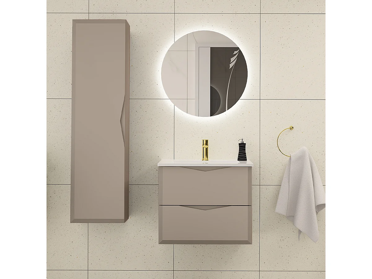 Ellie Cachemire enkel wastafelmeubel met inzet 60cm