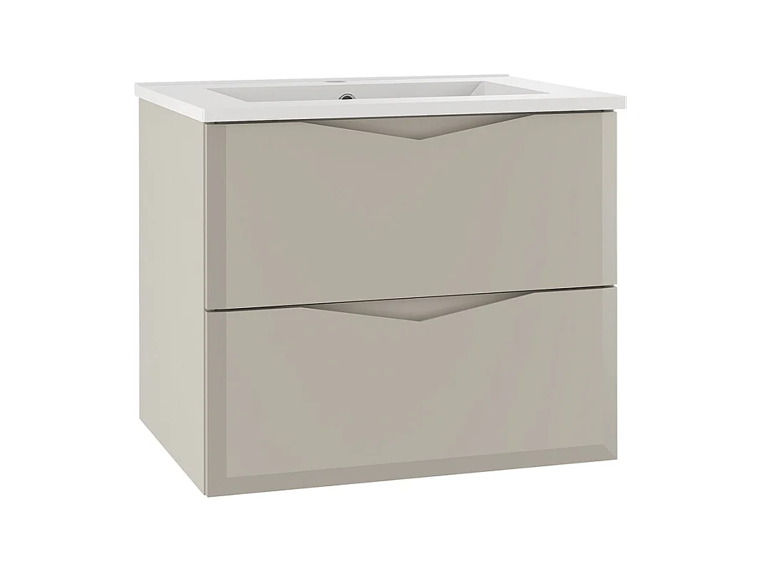 Meuble simple vasque encastrée 60cm Ellie Cachemire