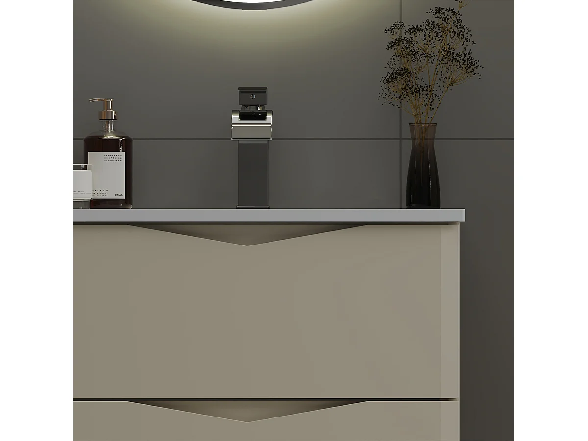 Meuble simple vasque encastrée 60cm Ellie Cachemire