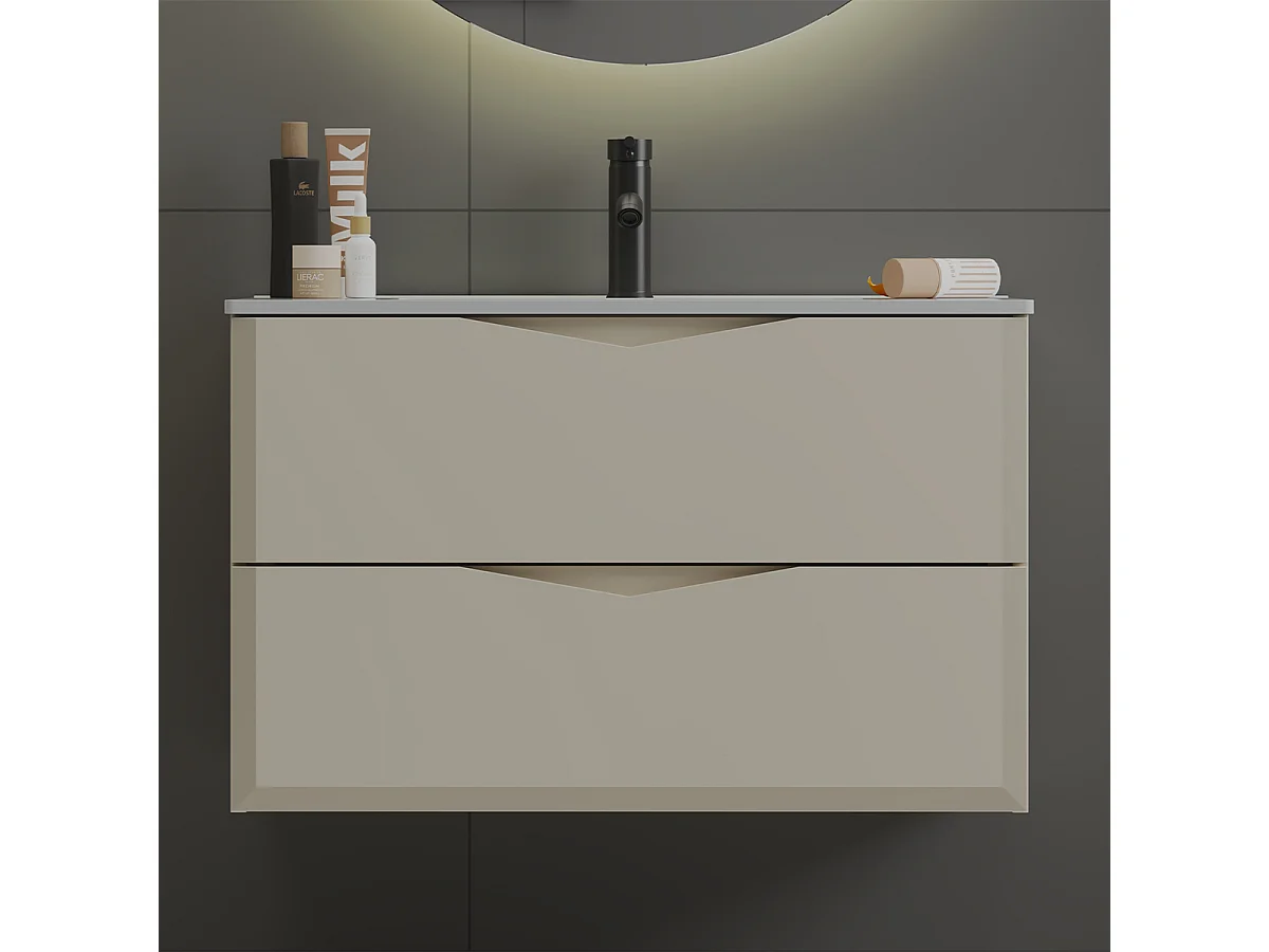 Meuble simple vasque encastrée 80cm Ellie Cachemire