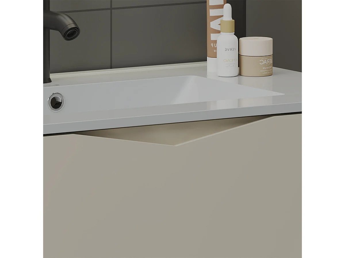 Meuble simple vasque encastrée 80cm Ellie Cachemire