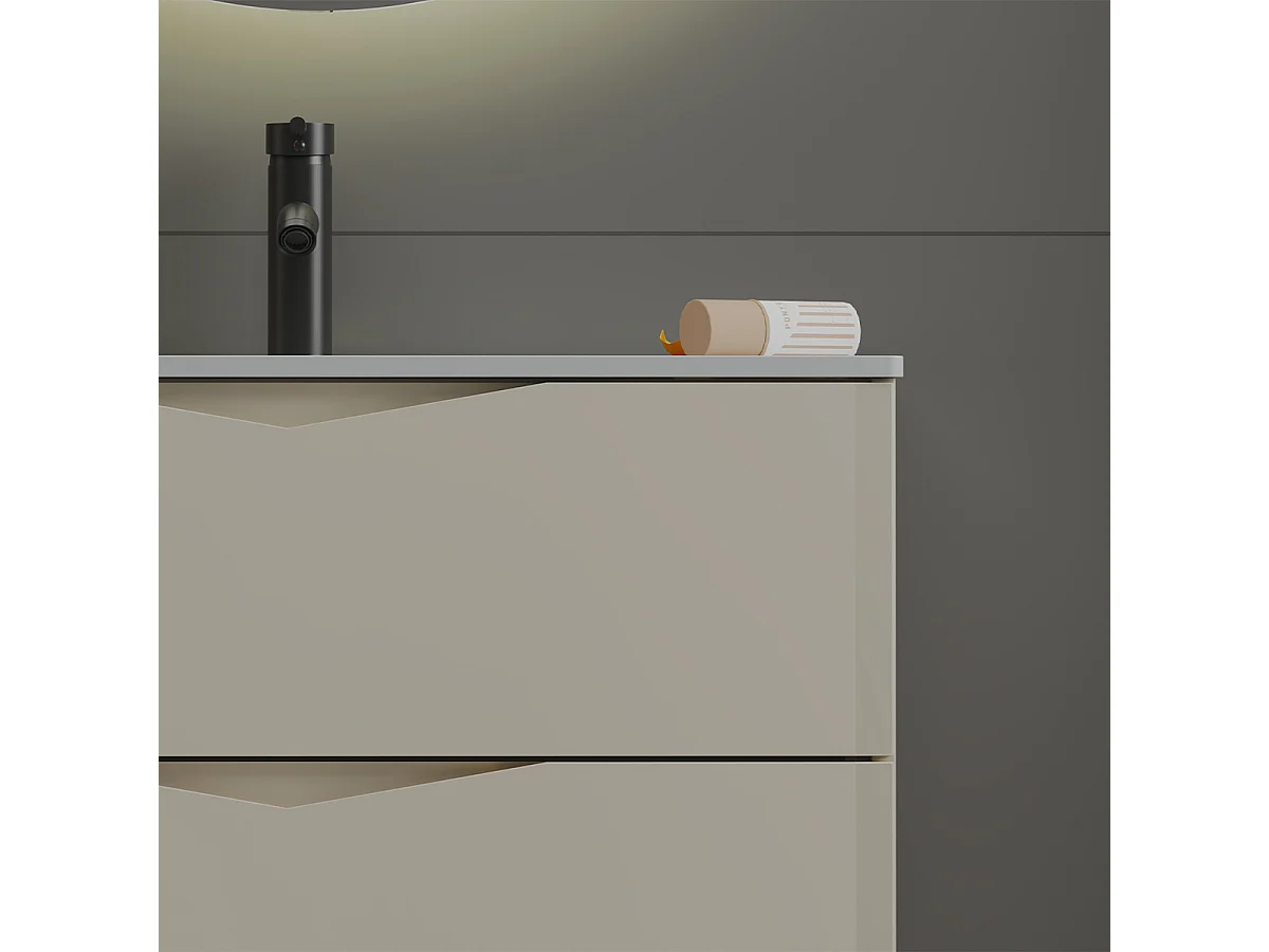 Meuble simple vasque encastrée 80cm Ellie Cachemire
