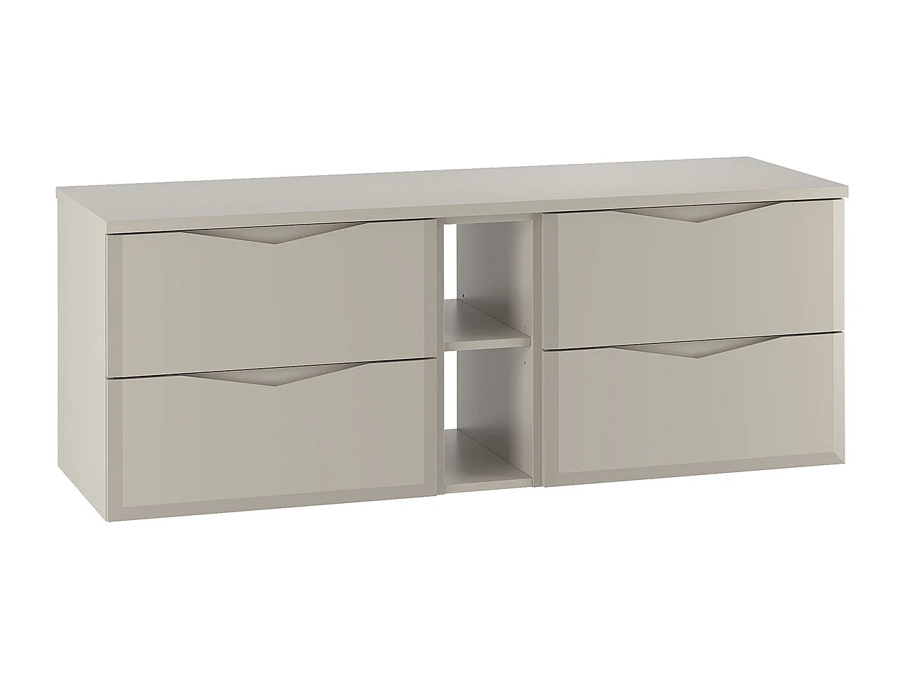 Meuble sous-vasque 140cm 2 niches plan de toilette Ellie Cachemire