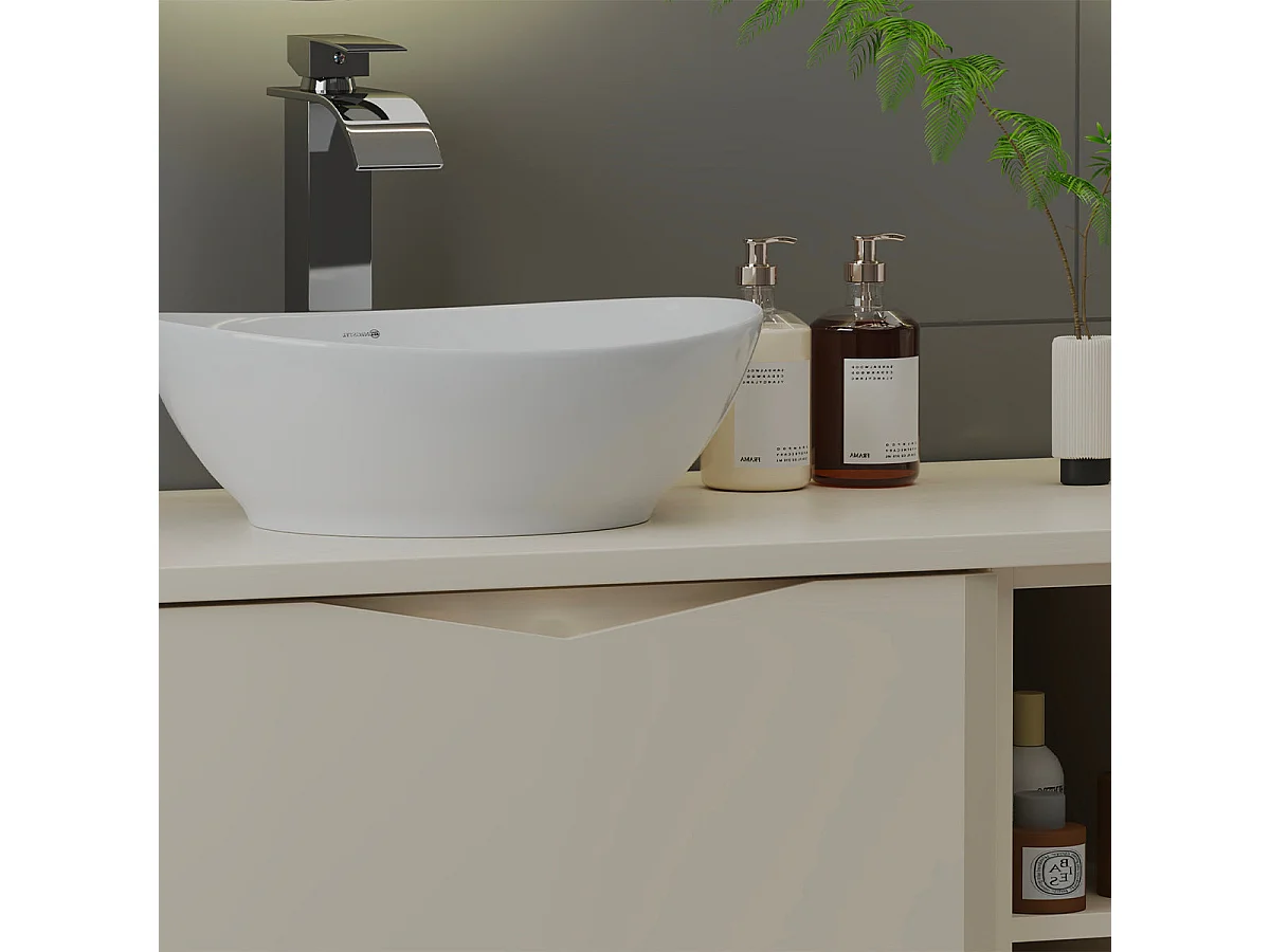 Meuble sous-vasque 140cm 2 niches plan de toilette Ellie Cachemire
