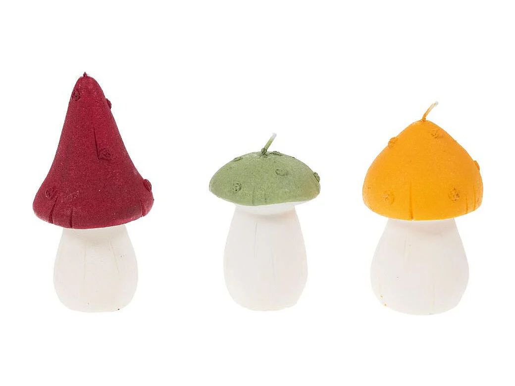 Bougie champignon vert 8,5 cm (lot de 4)