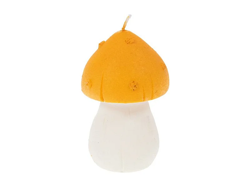 Bougie champignon jaune 10,5 cm (lot de 4)