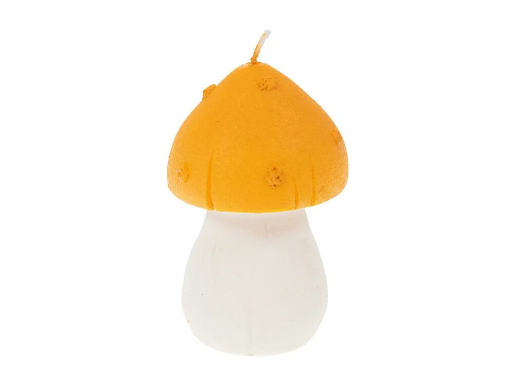 Bougie champignon jaune 10,5 cm (lot de 4)