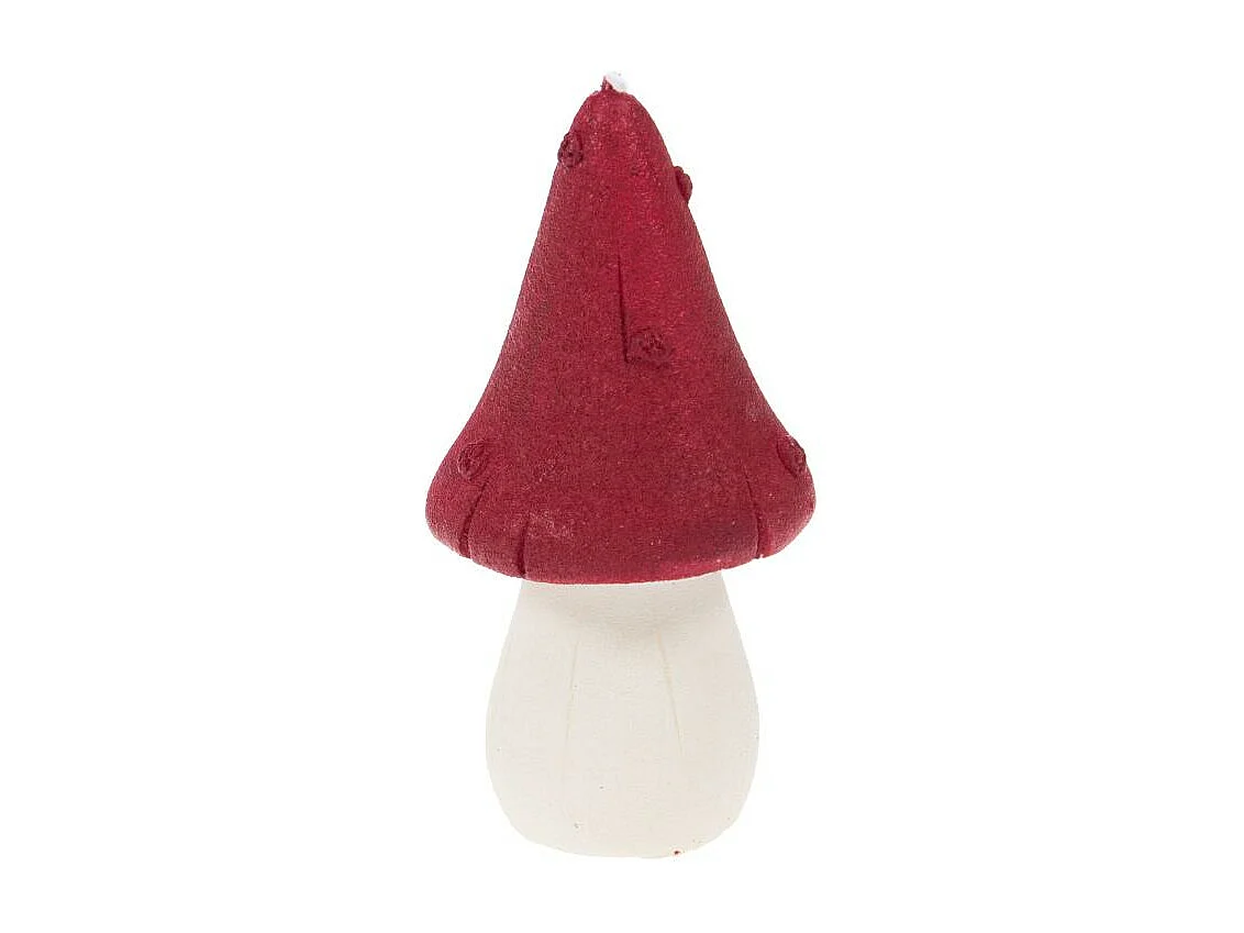 Bougie champignon rouge 13 cm (lot de 4)