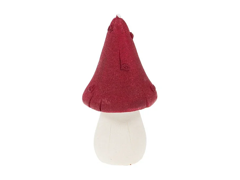 Bougie champignon rouge 13 cm (lot de 4)