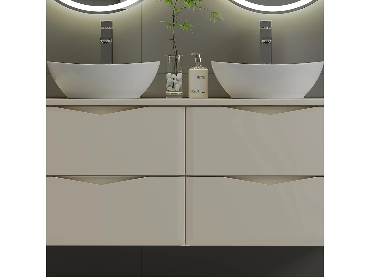 Meuble sous-vasque 120cm plan de toilette Ellie Cachemire