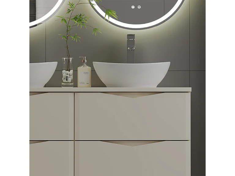 Meuble sous-vasque 120cm plan de toilette Ellie Cachemire