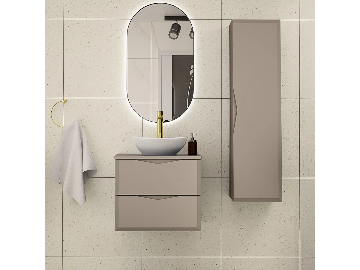 Meuble sous-vasque 60cm plan de toilette Ellie Cachemire