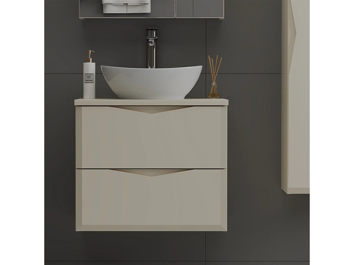 Meuble sous-vasque 60cm plan de toilette Ellie Cachemire