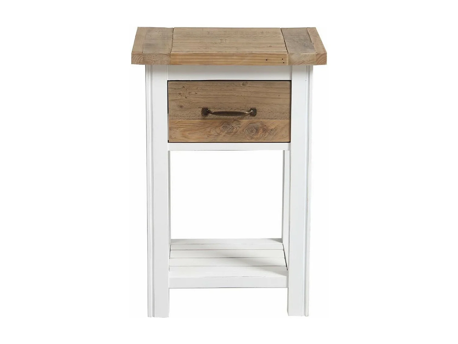 Table de chevet 1 tiroir Bois Blanc - Rivages Interior's