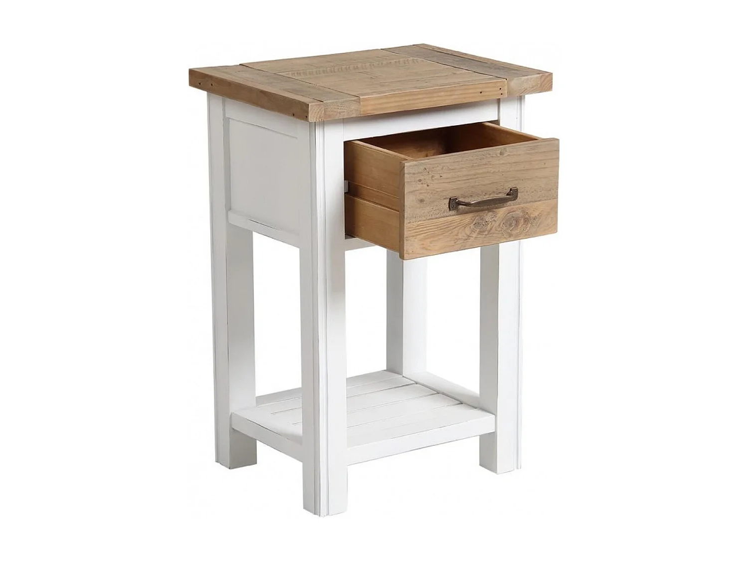 Table de chevet 1 tiroir Bois Blanc - Rivages Interior's