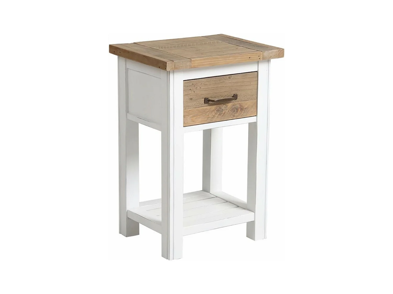 Table de chevet 1 tiroir Bois Blanc - Rivages Interior's