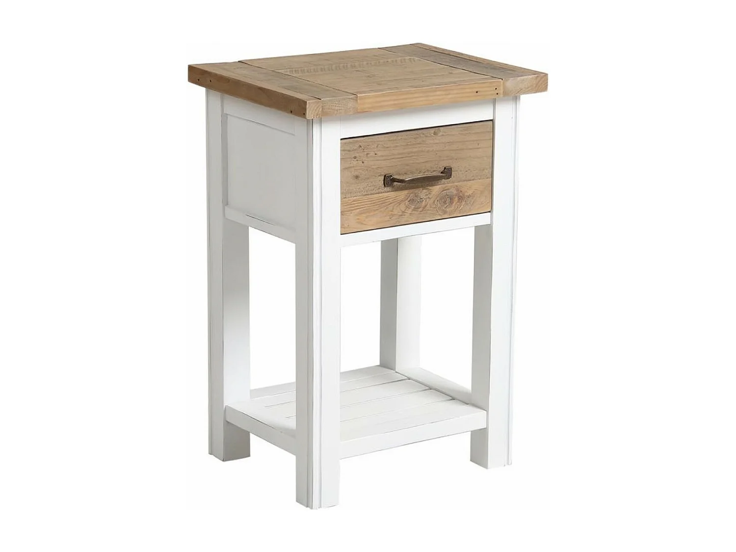 Table de chevet 1 tiroir MDF Blanc - Rivages Interior's