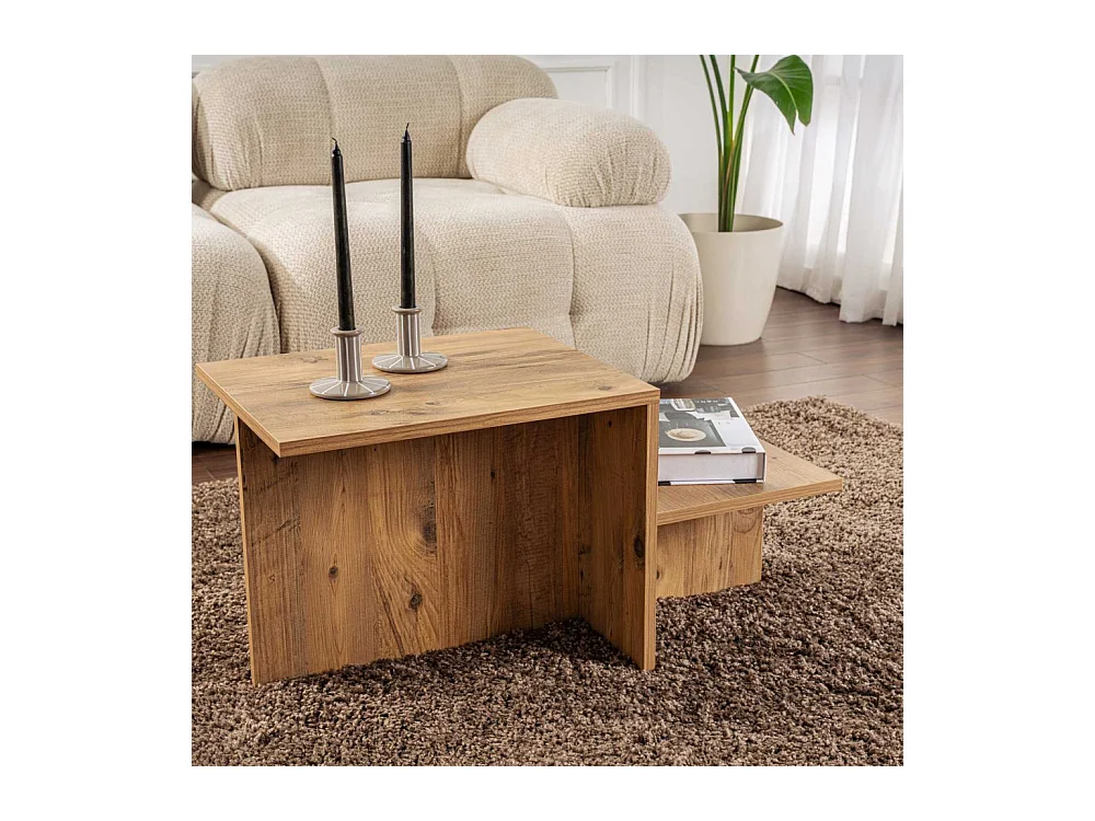 Salontafel 2 niveaus L80 cm - HARMONY