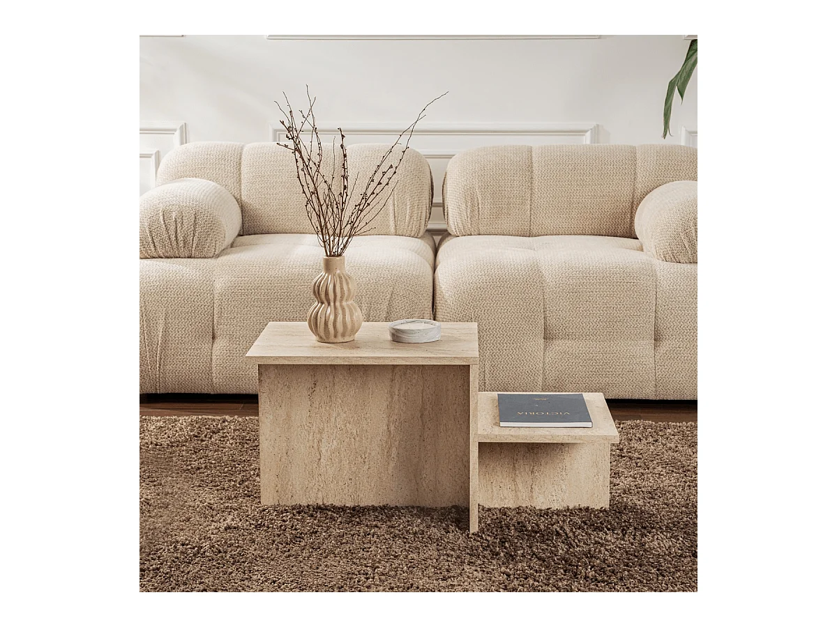 Salontafel 2 niveaus L80 cm - HARMONY