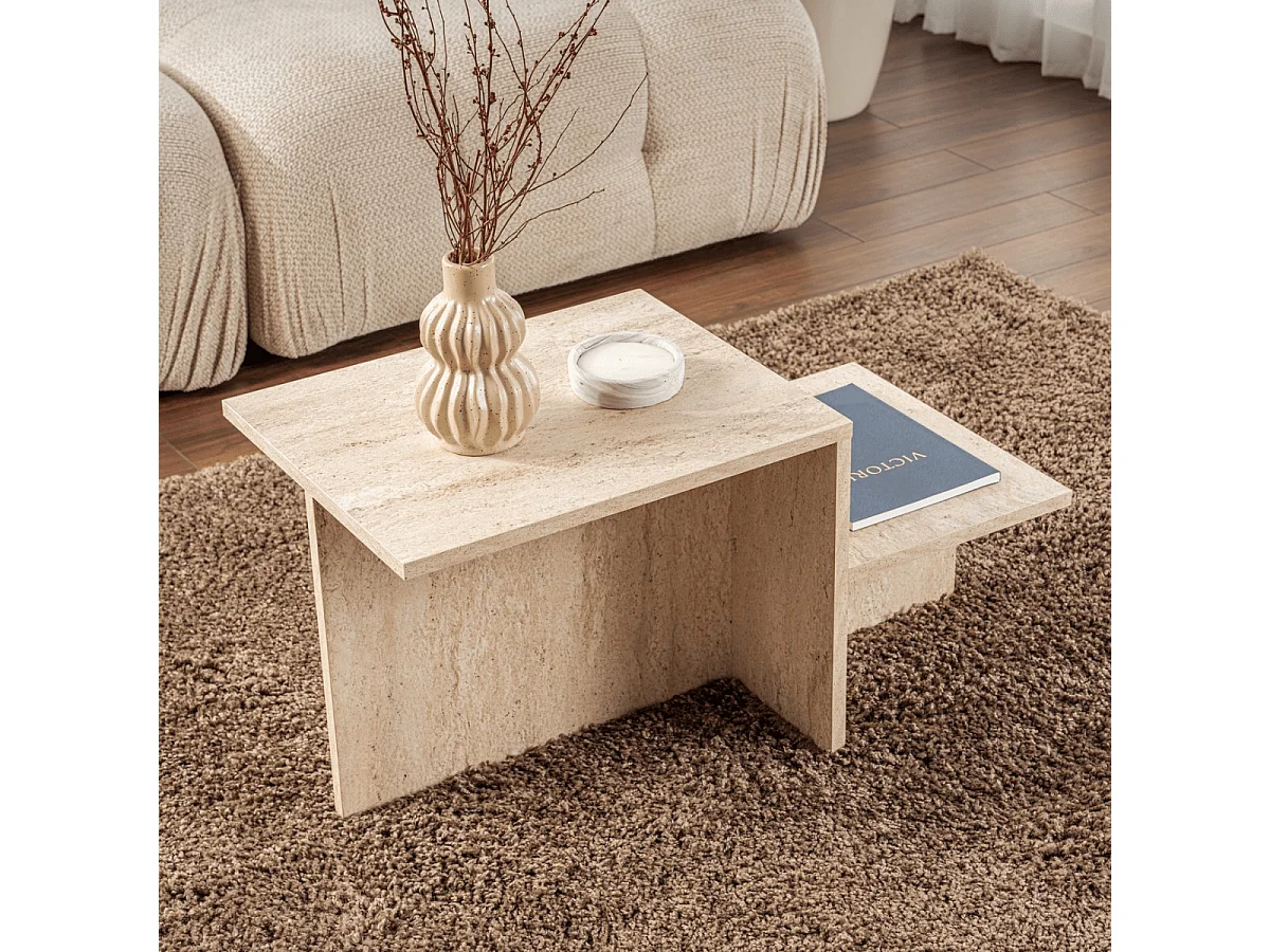 Salontafel 2 niveaus L80 cm - HARMONY