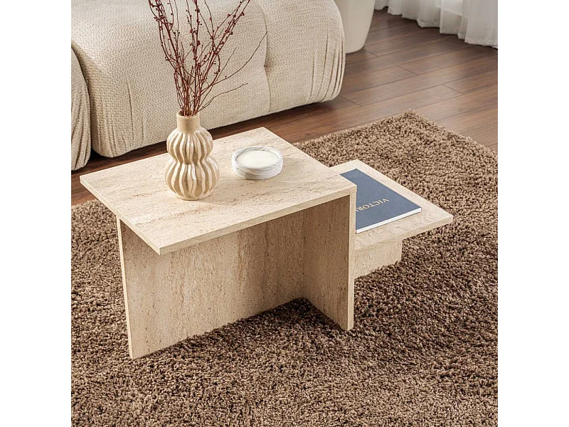 Couchtisch 2 Ebenen L80 cm - HARMONY