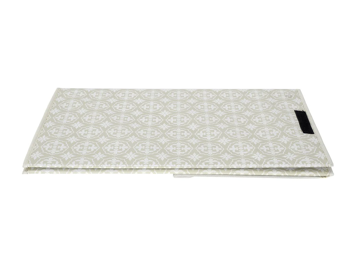 Panier de linge en polyester BOMBAY pliable motif damassé beige