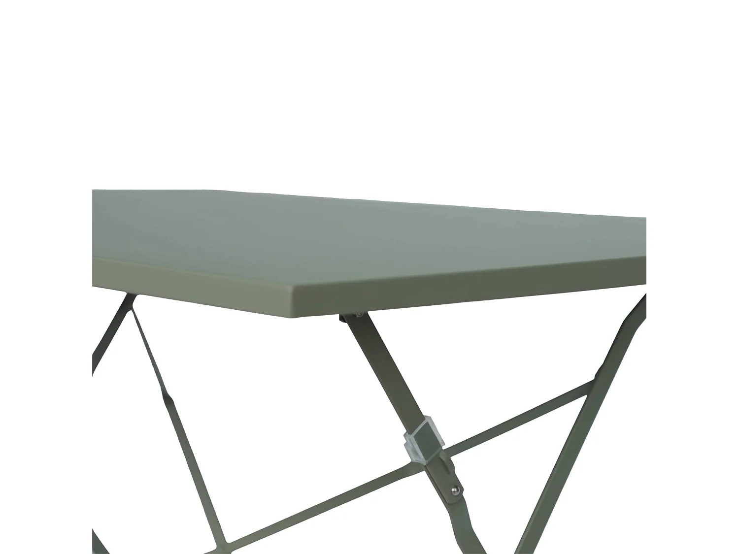 Mesa de jardín bistro plegable de metal 110x70cm, 4 plazas verde kaki