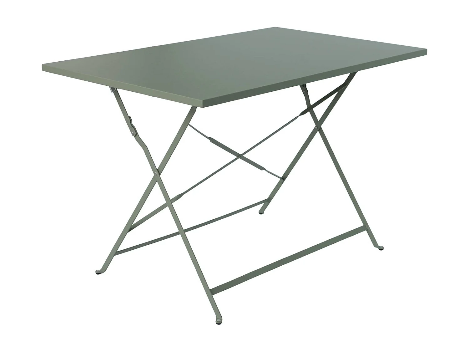 Mesa de jardín bistro plegable de metal 70cm, 4 plazas verde kaki