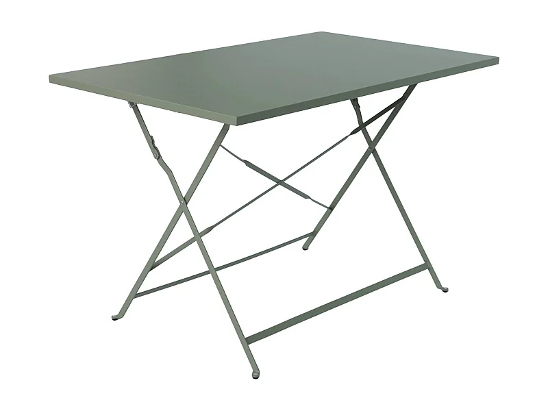 Table de jardin bistrot rectangulaire pliable métal 110 x 70cm. 4 places