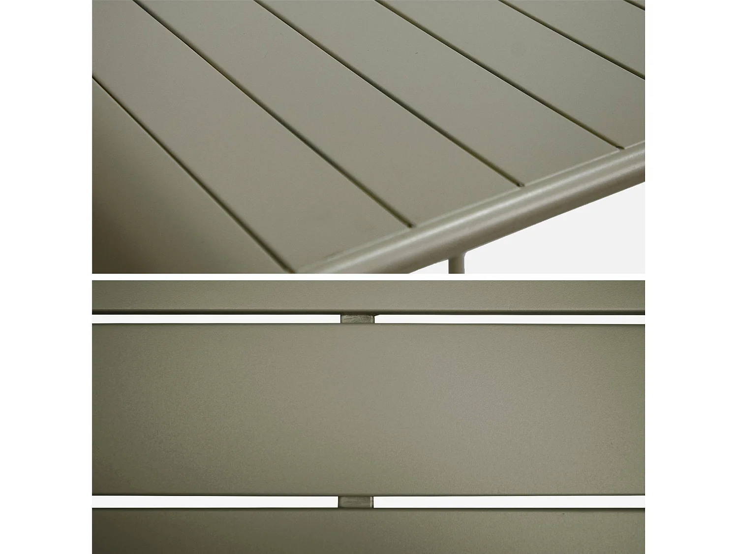 Mesa alta de jardín de metal, 2 plazas verde kaki