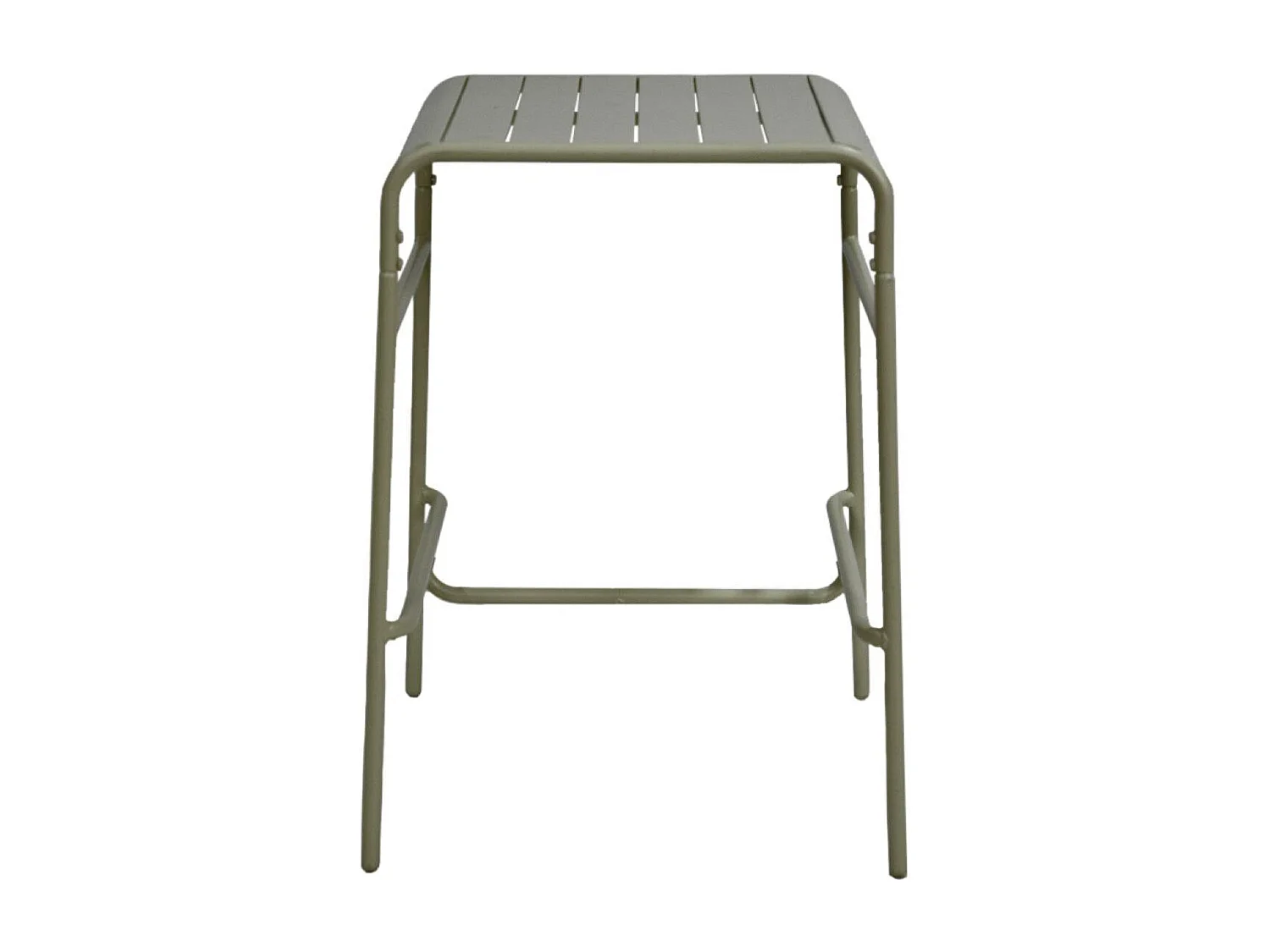 Mesa alta de jardín de metal, 2 plazas verde kaki