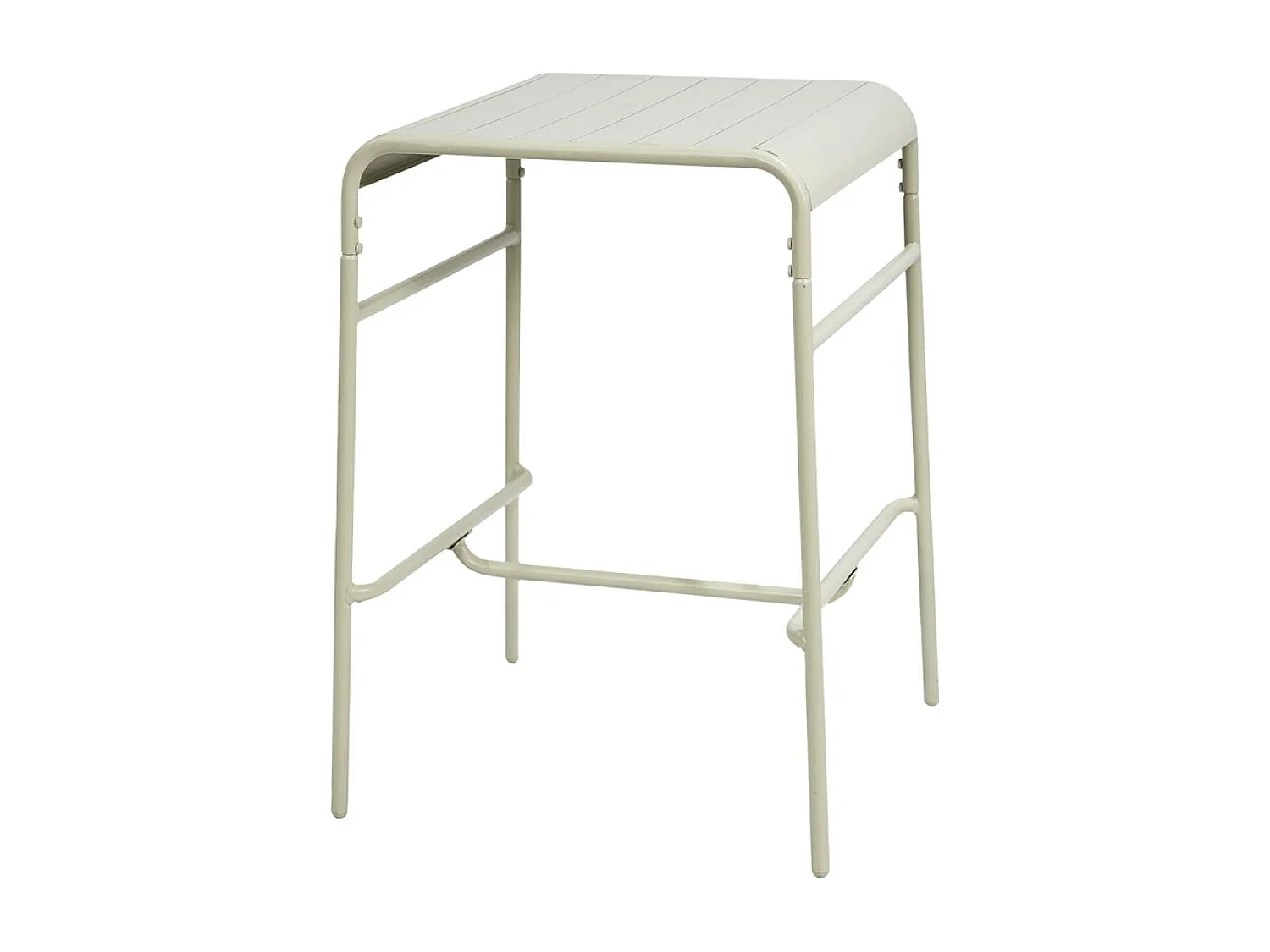 Table haute de jardin métal 2 places. beige. 70 x 70 x 95cm