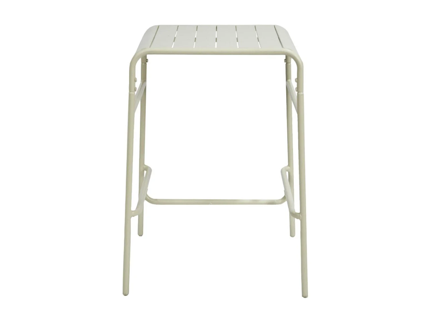 Table haute de jardin métal 2 places. beige. 70 x 70 x 95cm