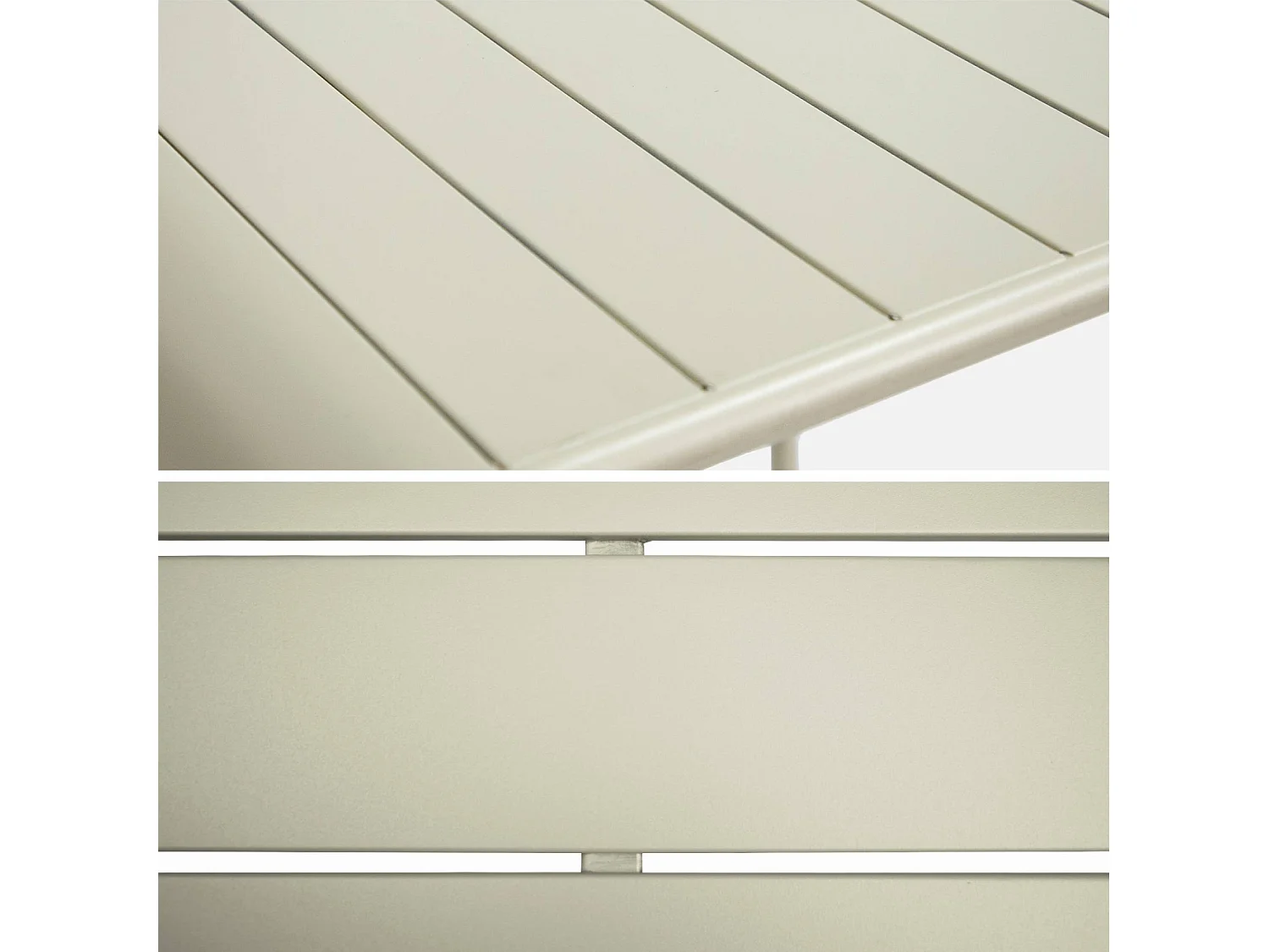 Table haute de jardin métal 2 places. beige. 70 x 70 x 95cm