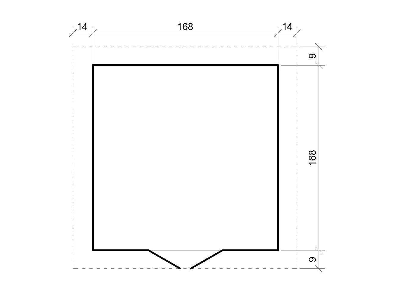 Abri de jardin en bois - I186xL196xH218 cm/ 2,82 m2 - M320