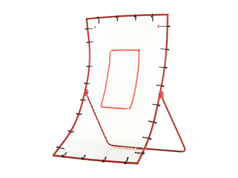 Filet de rebond de football - rebondisseur de football angle réglable - dim. 175L x 115H cm - blanc rouge